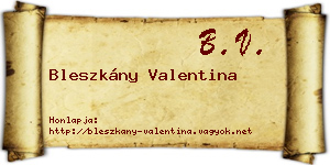 Bleszkány Valentina névjegykártya