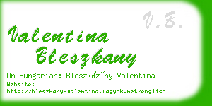 valentina bleszkany business card